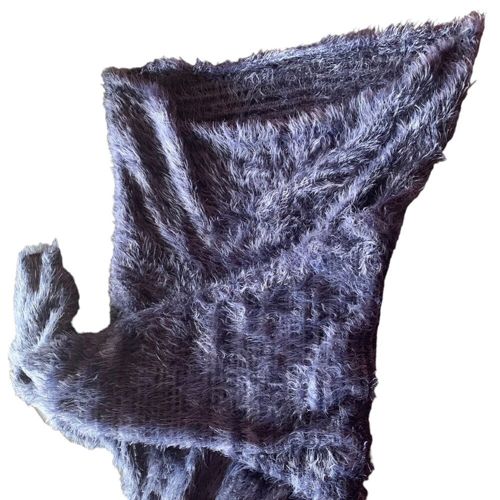 Touchable Texture Blue Eyelash Crop 3/4 Sleeve Sweater XS BEBE - Picture 12 of 13